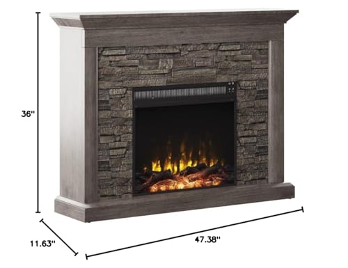 Weathered Gray Wall Mantel Electric Fireplace