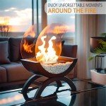 Large Round Glass Tabletop Bio Ethanol Fireplace