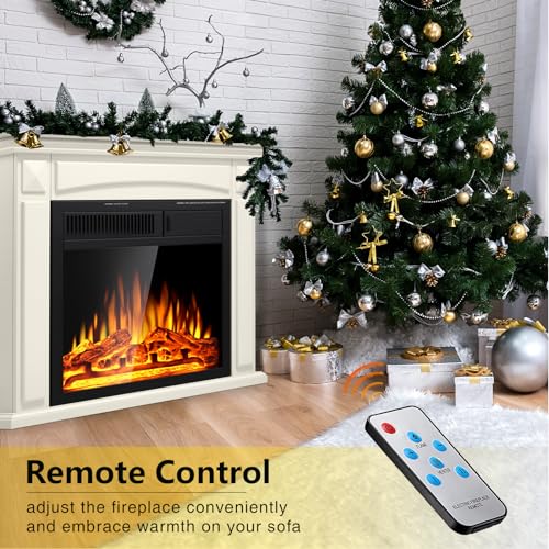 R.W.FLAME 27” Electric Fireplace Mantel TV Stand
