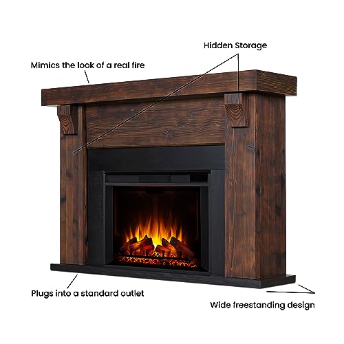 Real Flame Gunnison 64" Electric Fireplace Mantel