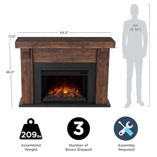 Real Flame Gunnison 64" Electric Fireplace Mantel