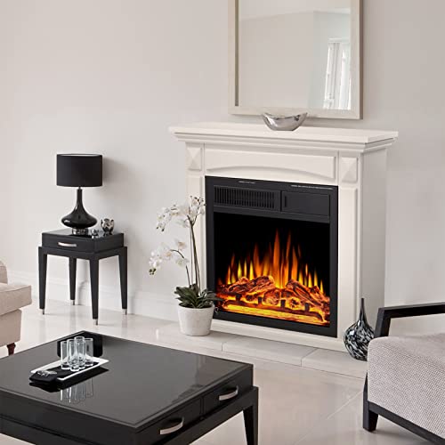R.W.FLAME 27” Electric Fireplace Mantel TV Stand