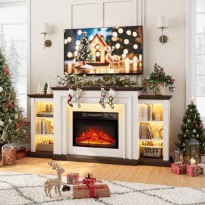 72-Inch LED Electric Fireplace with TV Stand
