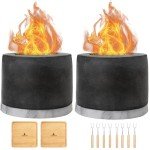 Roundfire Concrete Tabletop Ethanol Fire Pit Set