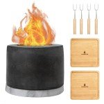 Roundfire Ethanol Tabletop Fire Pit & Smores Kit