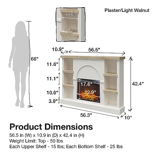 Mr. Kate Winston 56" Electric Fireplace with Mantel