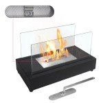 Ethanol Tabletop Fireplace with Extinguisher - Black