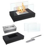Ethanol Tabletop Fireplace with Extinguisher - Black