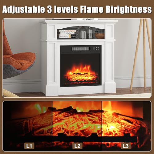TRONLEE 32" Mantel with 18" Electric Fireplace