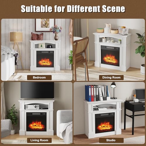 TRONLEE 32" Mantel with 18" Electric Fireplace