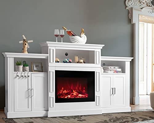 VINGLI Electric Fireplace TV Stand with Mantel