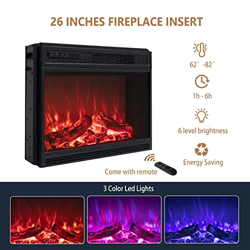 VINGLI Electric Fireplace TV Stand with Mantel