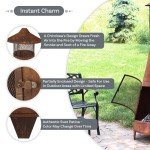 70-Inch Rustic Steel Chiminea with Rain Cap