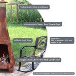 70-Inch Rustic Steel Chiminea with Rain Cap