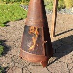 70-Inch Rustic Steel Chiminea with Rain Cap