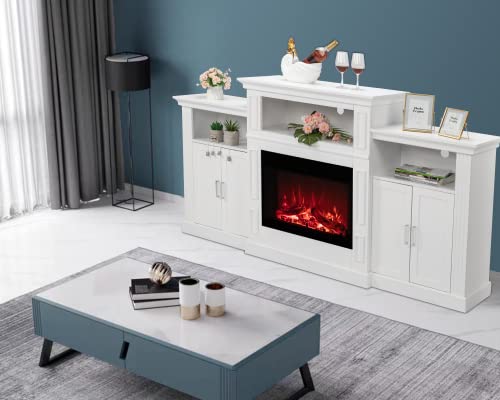 VINGLI Electric Fireplace TV Stand with Mantel