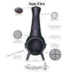 Sun Fire Cast Aluminum Outdoor Chiminea Fireplace