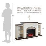72" White Electric Fireplace TV Stand with Mantel