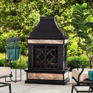 Sunjoy Heirloom Outdoor Wood Burning Fireplace
