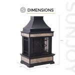 Sunjoy Heirloom Outdoor Wood Burning Fireplace