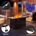 Xbeauty 43" Rectangular Propane Fire Pit Table
