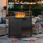 Xbeauty 43" Rectangular Propane Fire Pit Table
