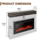 Maxhonor 30-Inch Electric Fireplace Insert with Mantel