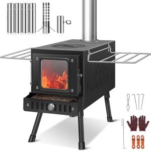 Huskfirm Portable Folding Camping Stove with Chimney