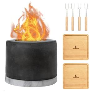Roundfire Ethanol Tabletop Fire Pit & Smores Kit