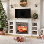 70" Electric Fireplace TV Stand with Mantel