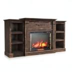 Belleze 70" Electric Fireplace & TV Stand - Brown