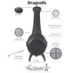 Blue Rooster Charcoal Dragonfly Aluminum Chiminea