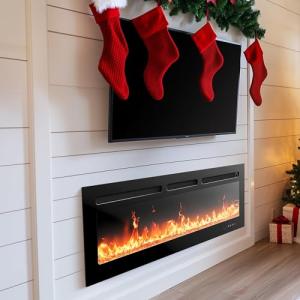 Silonn 60" Electric Fireplace with Remote & App