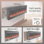 Silonn 60" Electric Fireplace with Remote & App