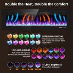 BREEZEHEAT 60" Wall-Mounted Electric Fireplace with Heater