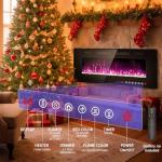 BREEZEHEAT 60" Wall-Mounted Electric Fireplace with Heater