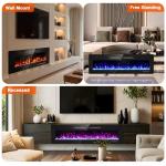 BREEZEHEAT 60" Wall-Mounted Electric Fireplace with Heater