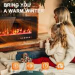 BREEZEHEAT 60" Wall-Mounted Electric Fireplace with Heater