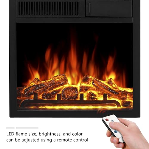 R.W.FLAME 36" White Electric Fireplace with Remote