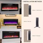 36 Inch Electric Fireplace with Multi-Color Flames
