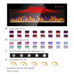36 Inch Electric Fireplace with Multi-Color Flames