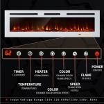 60-Inch Electric Fireplace with Remote Control