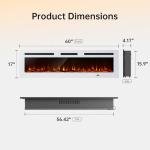 60-Inch Electric Fireplace with Remote Control