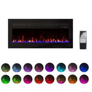 Panana 50-Inch Wall-Mounted Electric Fireplace Heater