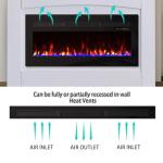 Panana 50-Inch Wall-Mounted Electric Fireplace Heater