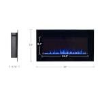 36-Inch Wall Mounted Electric Fireplace with Remote