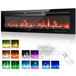 EUHOMY 50-Inch Electric Wall-Mounted Fireplace with Remote