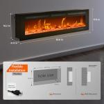 EUHOMY 50-Inch Electric Wall-Mounted Fireplace with Remote