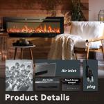 EUHOMY 50-Inch Electric Wall-Mounted Fireplace with Remote