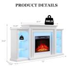 72" Electric Fireplace TV Stand with LED Lights